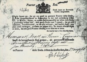 'Poorter eed' Hermanus Drost 27 augustus 1766